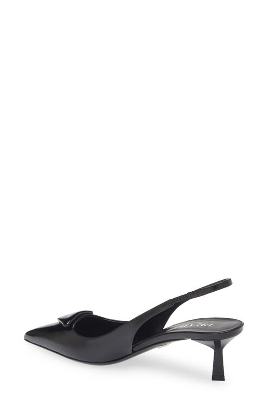 Prada Elegant Leather Slingback Pumps With Pointed Toe In Nero