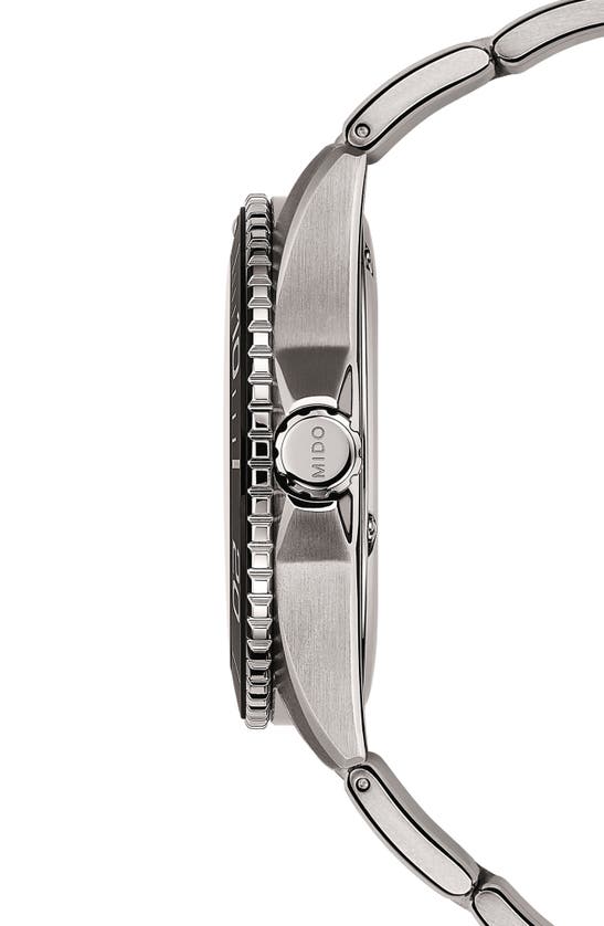 Mido Men's Swiss Automatic Ocean Star Silver-tone Titanium Bracelet Watch 43mm In Black
