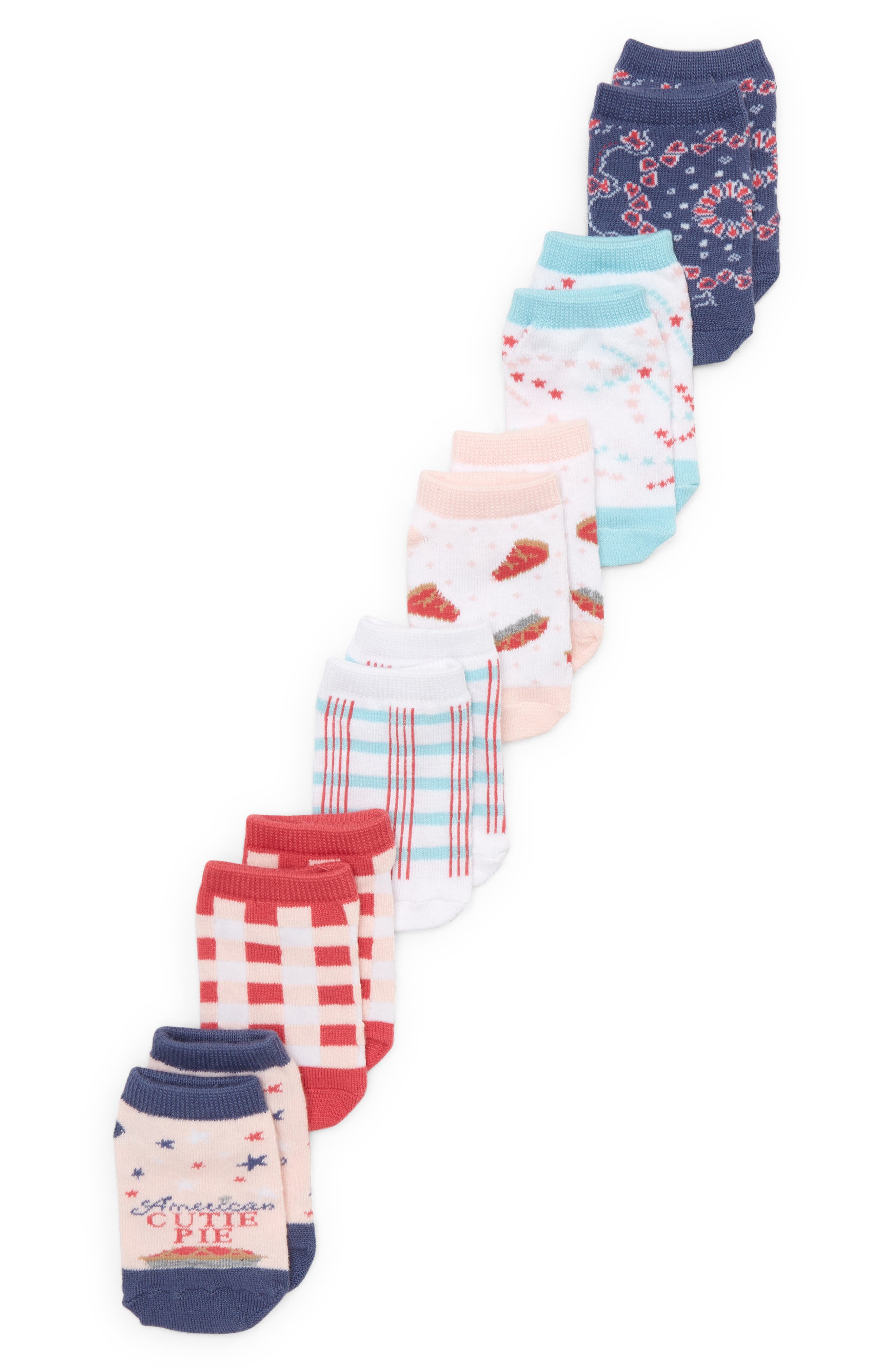 Tucker + Tate Kids' Assorted 6-Pack Low Cut Socks in Cutie Pie Pack