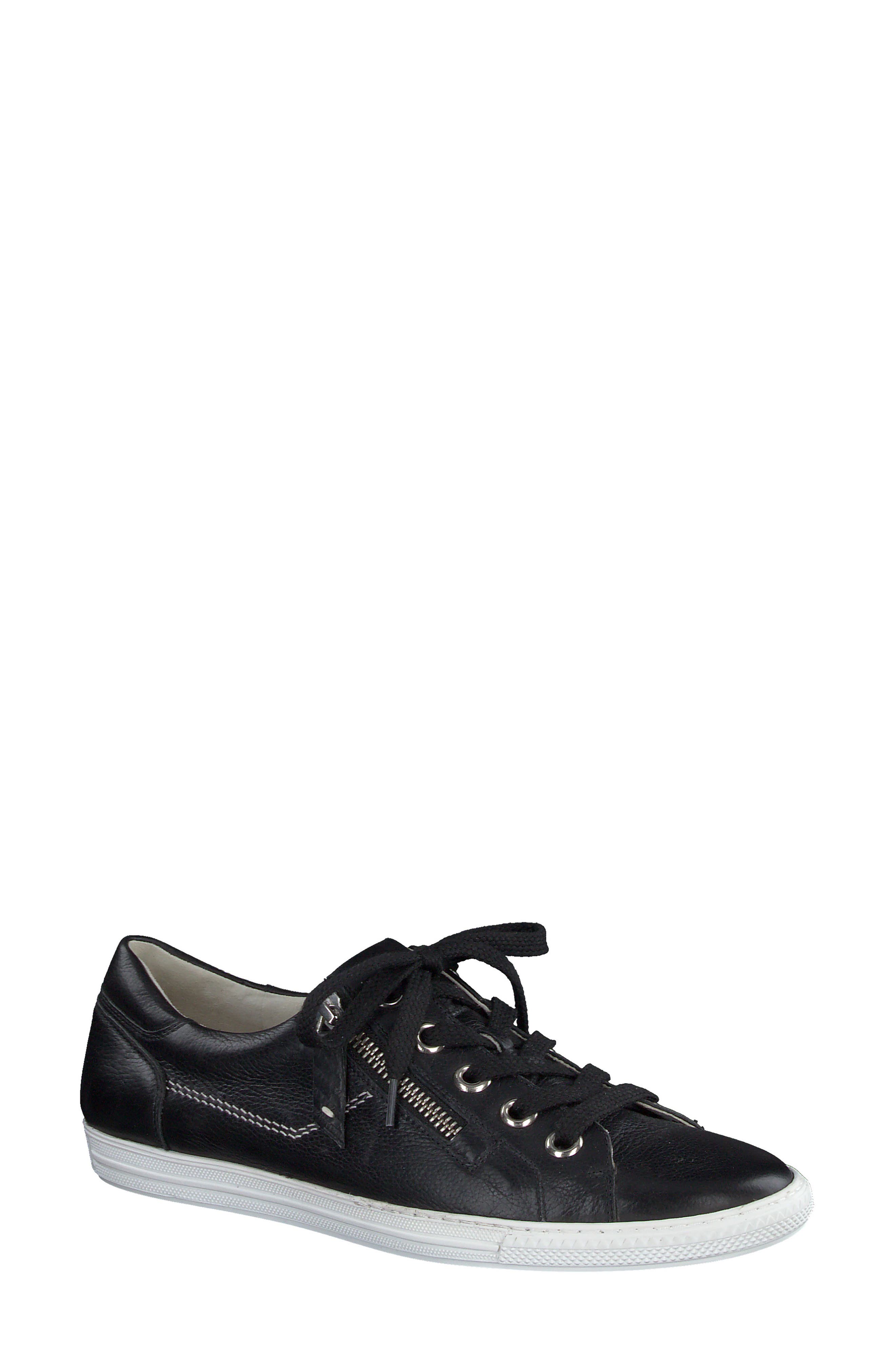 Paul Green Addie Sneaker in Black Leather 