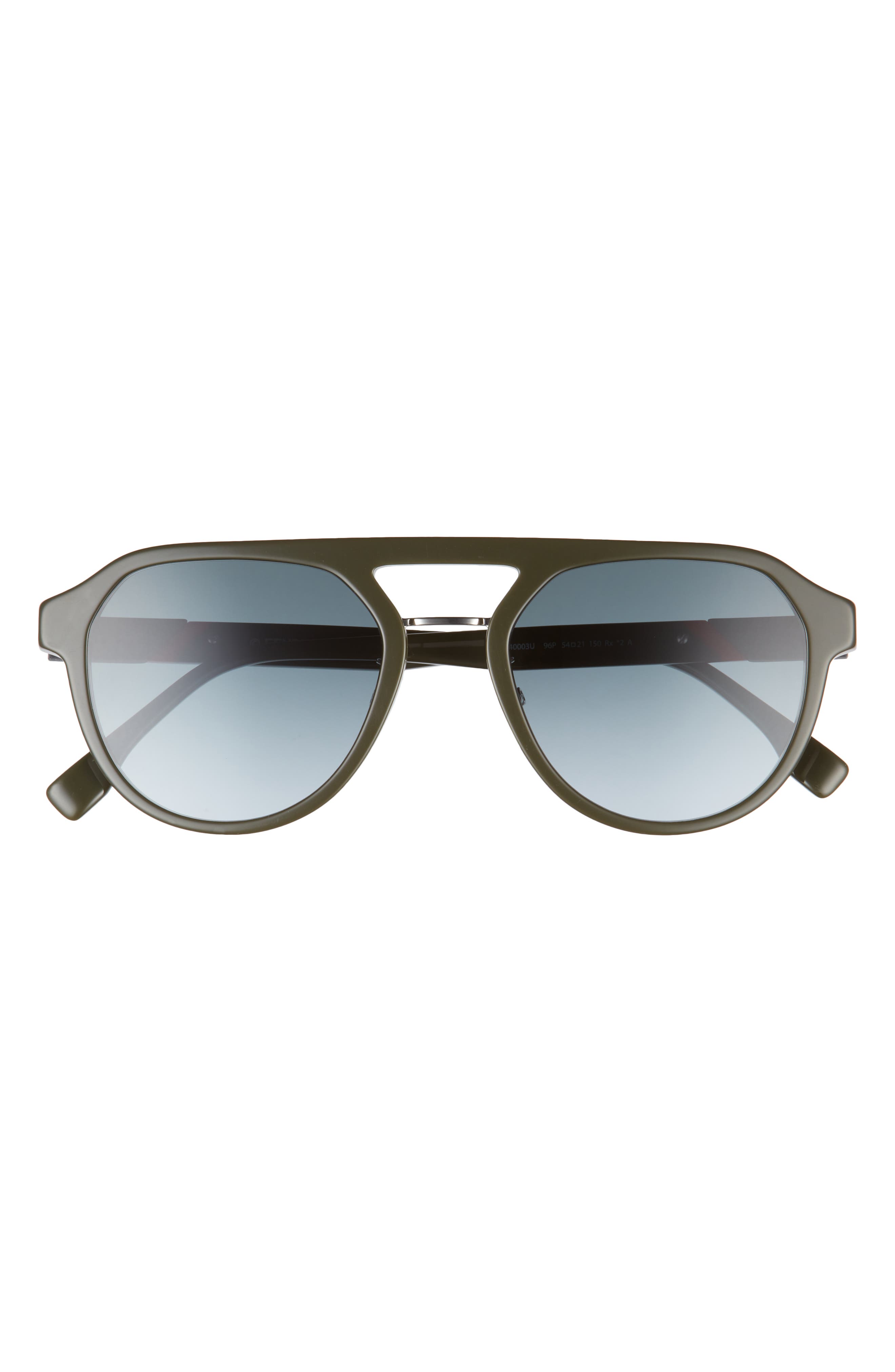 Fendi 54mm Gradient Navigator Sunglasses in Shiny Dark Green /Gradient at Nordstrom