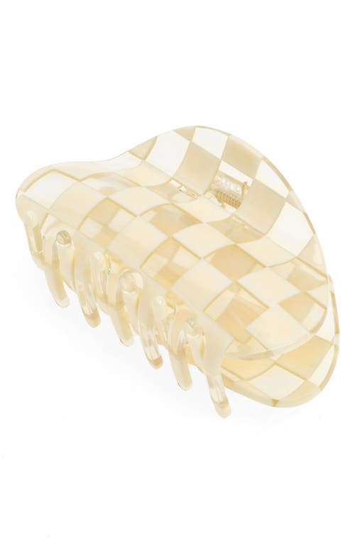 Checker Claw Clip in Clear And Ivory