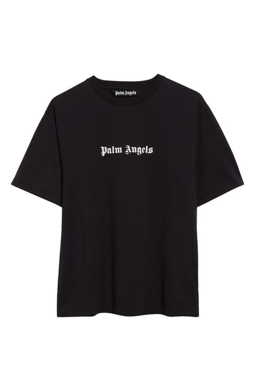 Shop Palm Angels Classic Logo Slim Fit Cotton Graphic T-shirt In Black White