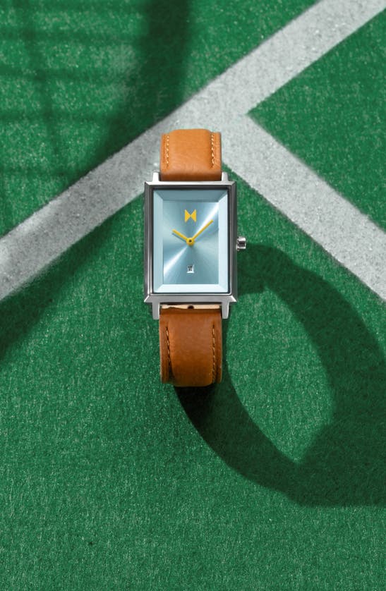 Shop Mvmt Signature Rectangular Bracelet Watch, 24mm In Blue/brown