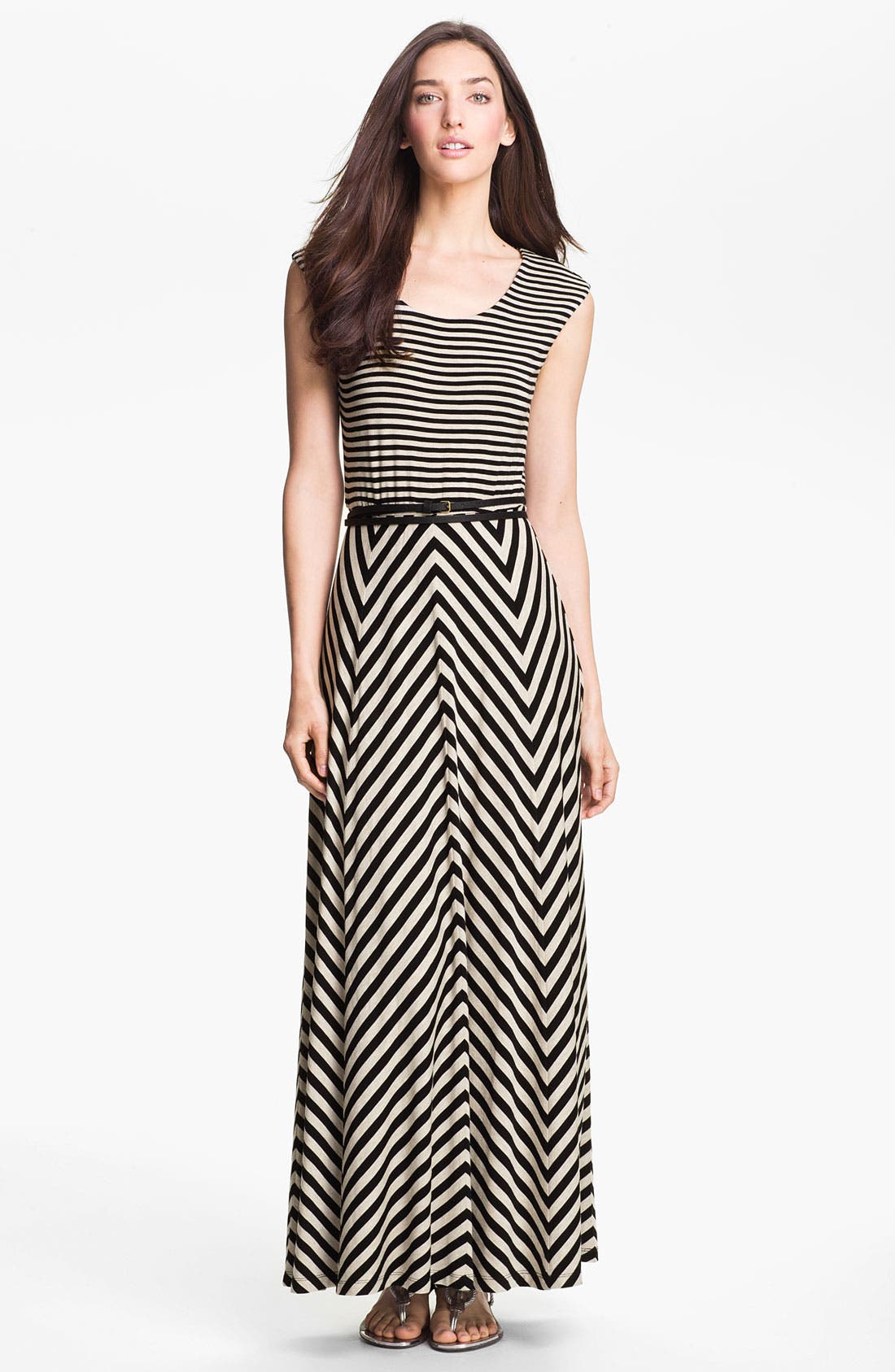 Calvin Klein Belted Multi Print Jersey Maxi Dress Nordstrom