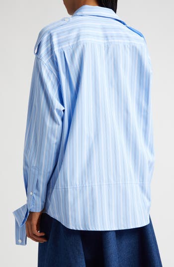 Stripe Deconstructed Button-Up Shirt