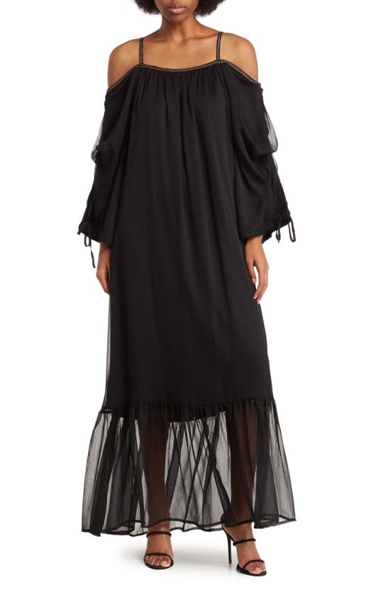 Shop By Design Mira Cold Shoulder Maxi Dress In Black