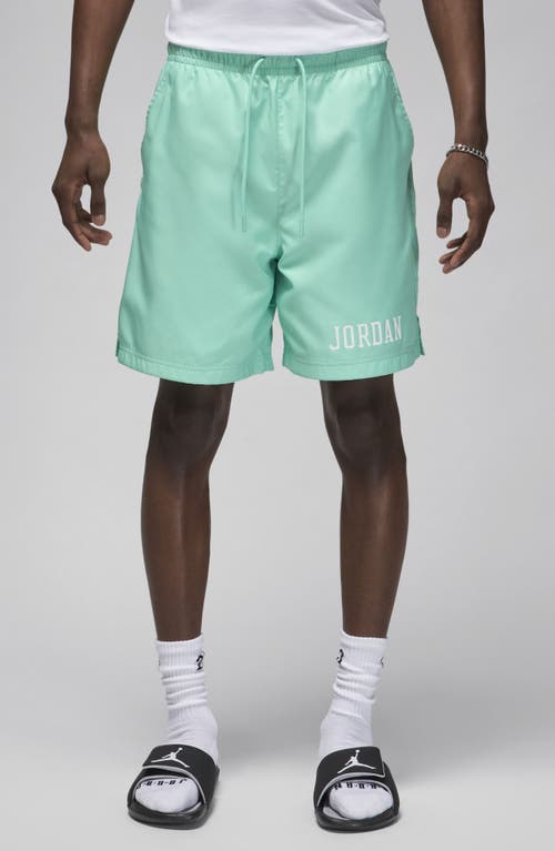 Shop Jordan Essentials Poolside Shorts In Emerald Rise/white