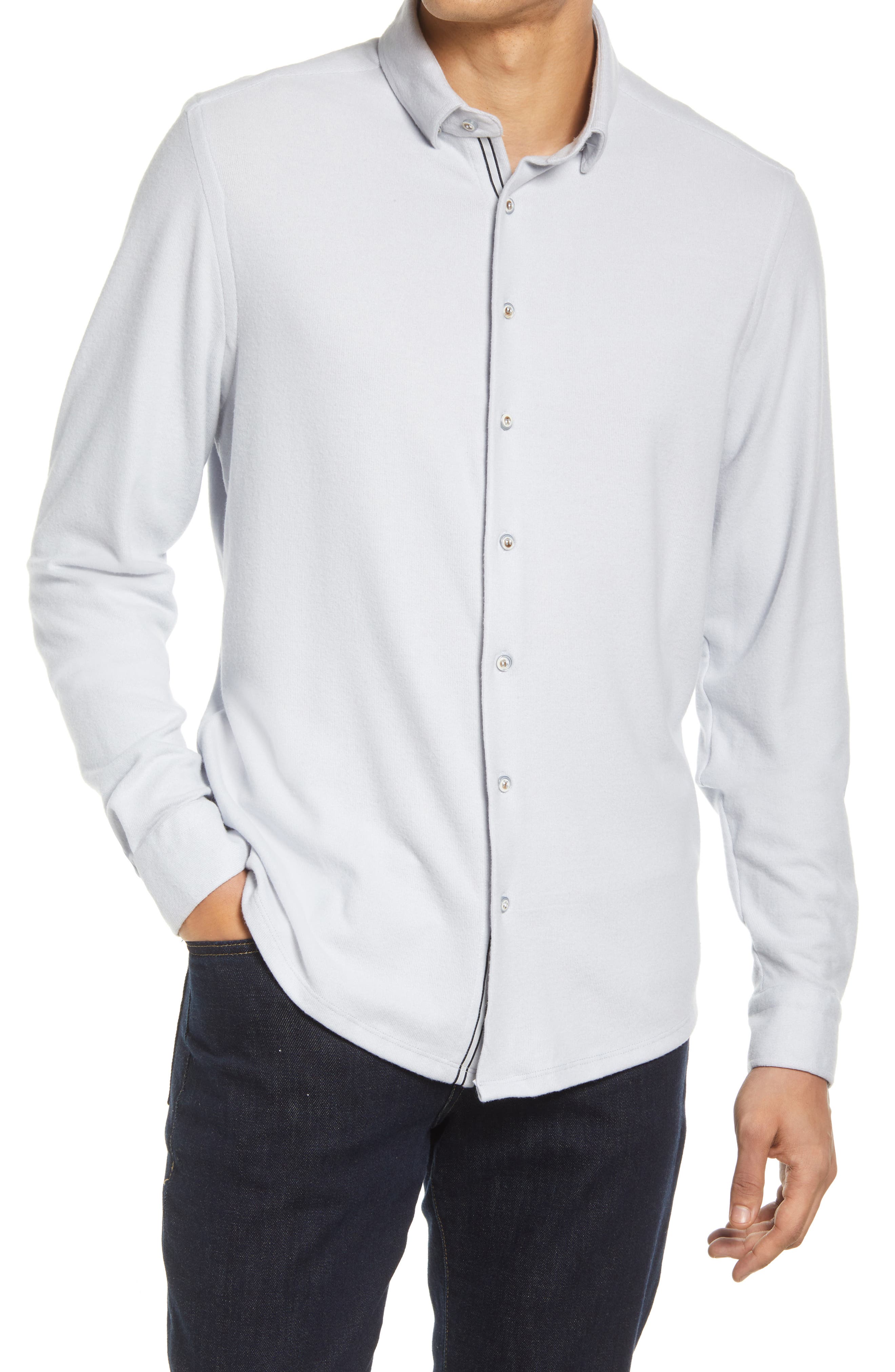 Hugo Boss Mens Elisha White Slim Fit 2 Ply Cotton Dress Shirt 15.5 34/35 