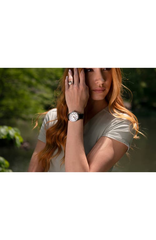 Frederique Constant Classics Diamond Leather Strap Watch, 36mm In Silverone