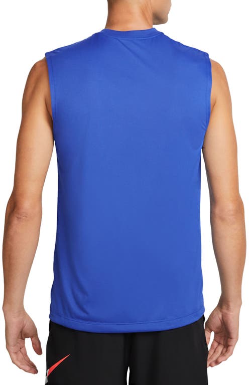 Shop Nike Dri-fit Legend Fitness Muscle T-shirt In Game Royal/black