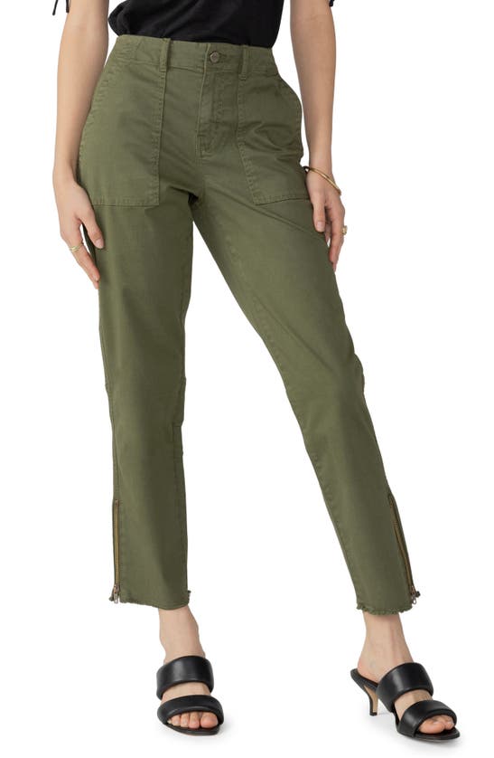 Sanctuary Peace Maker Straight Leg Ankle Pants In Mossy Green