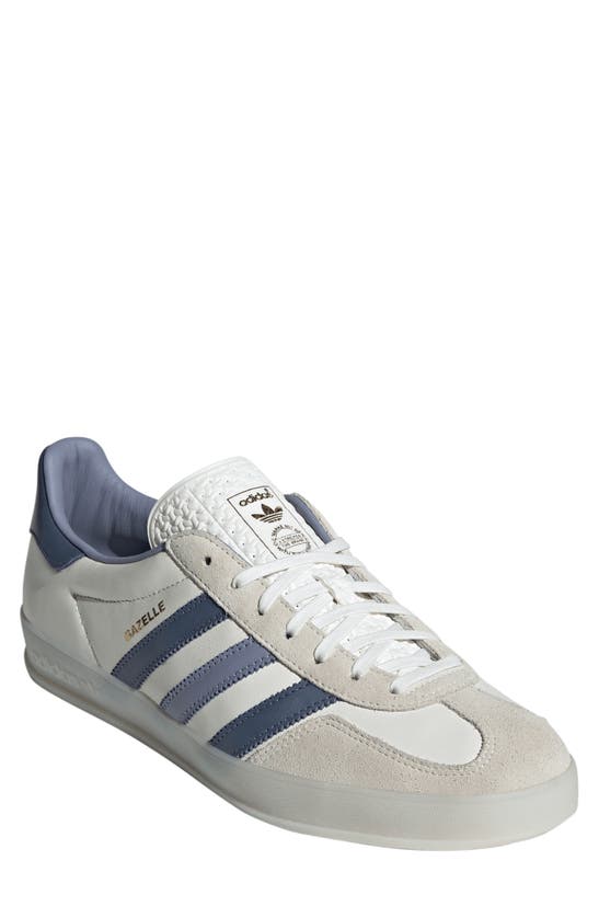 Adidas Originals Gazelle Sneaker In White/ Preloved Ink/ Off White