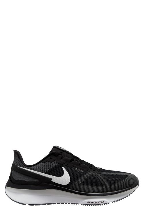 Nike Air Zoom Structure 25 Road Running Shoe In Black/white/iron Grey