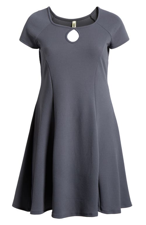 24seven Comfort Apparel Maternity Dress With Keyhole Neck In Grey