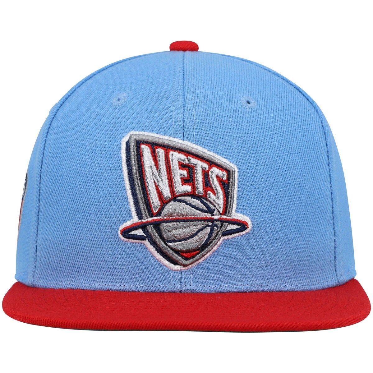 light blue and red hat