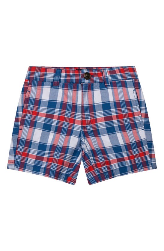 Shop Brooks Brothers Kids' Plaid Cotton Shorts In Blue