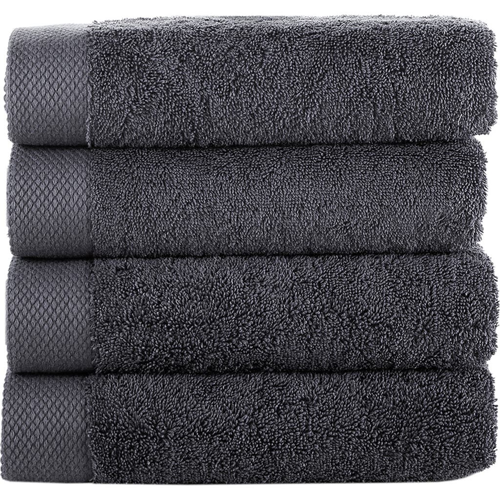Brooks Brothers Solid Signature 4-pack Turkish Cotton Washcloths In Gray