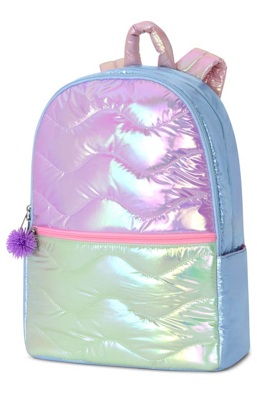 Shop Iscream Kids' Quilted Colorblock Backpack In Purple Multi