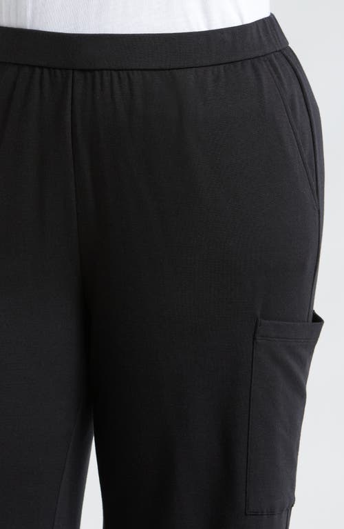 Shop Eileen Fisher Wide Leg Cargo Pants In Black