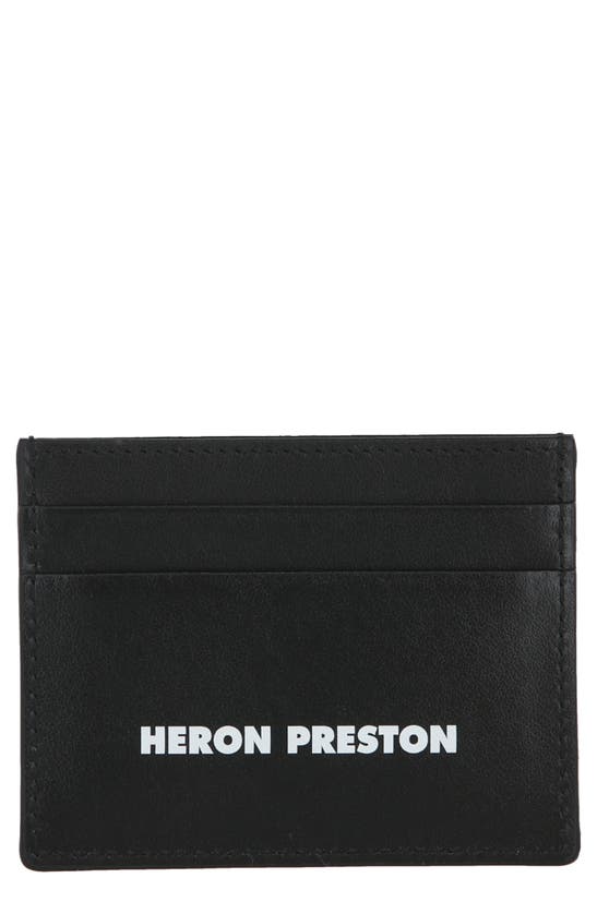 Shop Heron Preston Leather Tape Card Holder In Black White