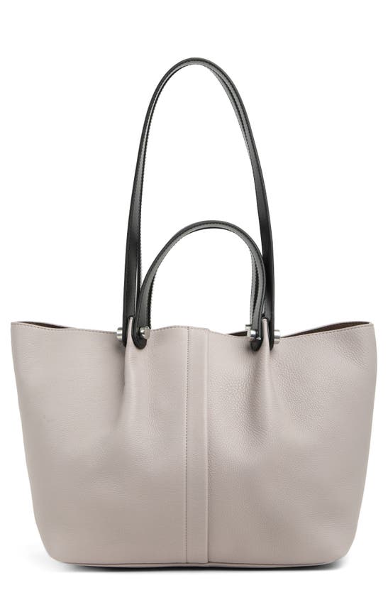 Allsaints Allington Small Leather Tote With Pouch In Dusty Lilac