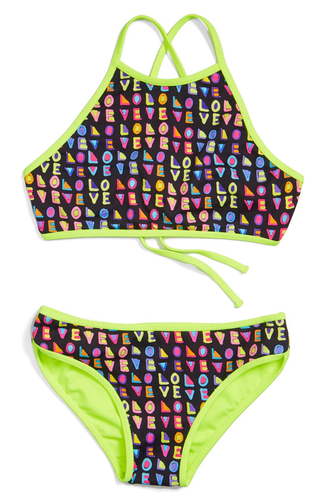 To The 9's Graphic Print TwoPiece Reversible Swimsuit (Big Girls