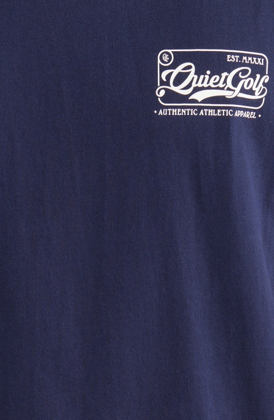 Shop Quiet Golf Badge Cotton Graphic T-shirt In Navy