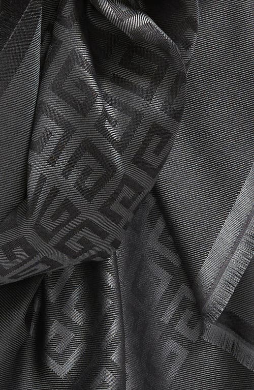 Shop Givenchy 4g Jacquard Silk & Wool Scarf In 2-dk Grey/grey