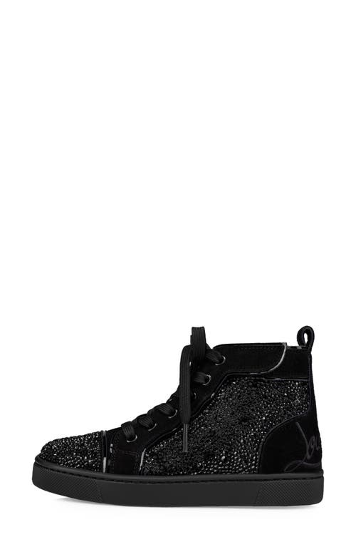 Shop Christian Louboutin Funnytopi Crystal Embellished High Top Sneaker In Black/jet