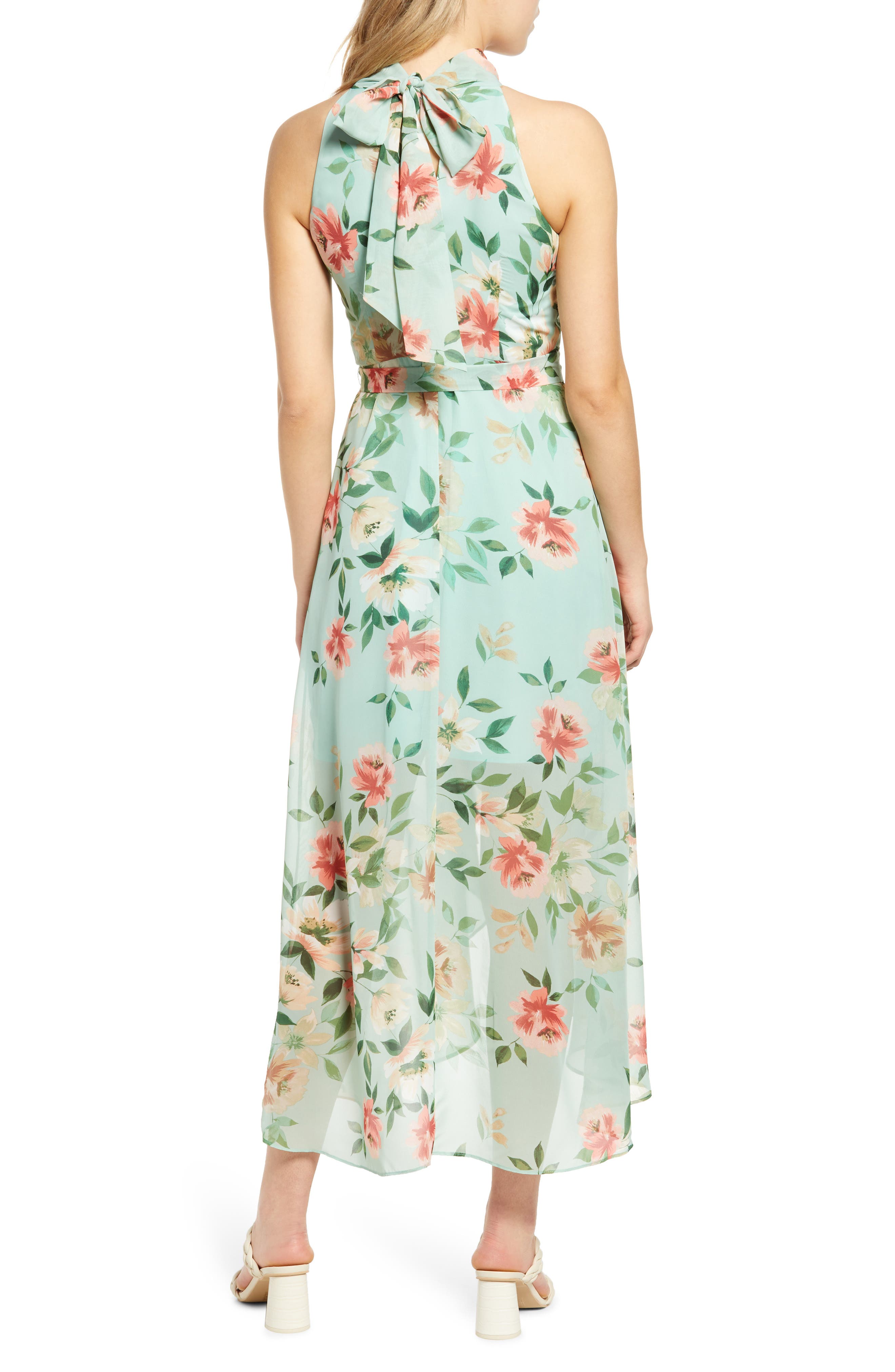 Eliza J Floral Halter Maxi Dress 