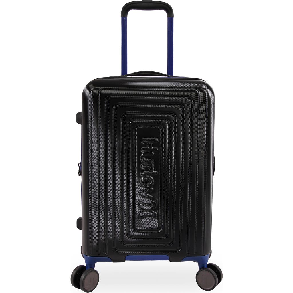 Hurley Suki 21" Hardshell Spinner Suitcase In Black/blue