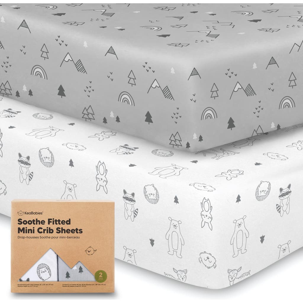 Keababies Soothe Fitted Mini Crib Sheet In Woodland
