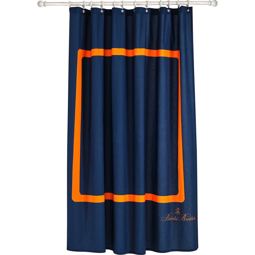 Brooks Brothers Contrast Frame Shower Curtain In Navy