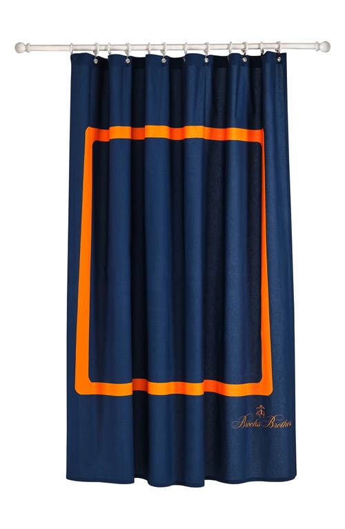Brooks Brothers Contrast Frame Shower Curtain In Navy