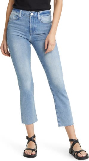 FRAME Le High Raw Hem Crop Straight Leg Jeans | Nordstrom