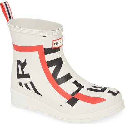 Hunter Original Exploded Logo Short Rain Boot, White