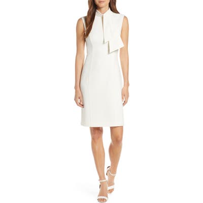Harper Rose Tie Neck Sheath Dress, Ivory