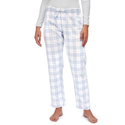 The White Company Check Brushed Cotton Flannel Pajama Pants, Blue