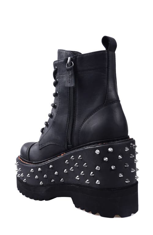 Zigi Emely Stud Platform Bootie In Black Leather