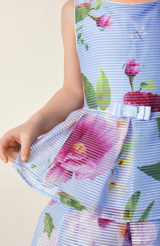 Shop Baker By Ted Baker Kids' Paper Floral Tiered Dress In Blue