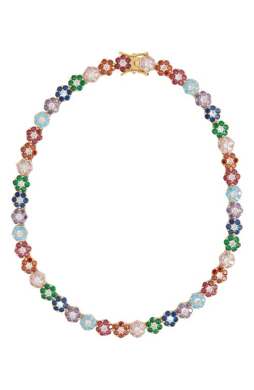 Petit Moments Orla Zircon Flower Collar Necklace in Gold Multi at Nordstrom