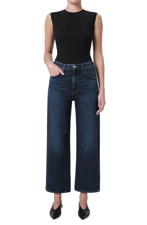 Shop Agolde Ren High Waist Ankle Wide Leg Jeans In Echo