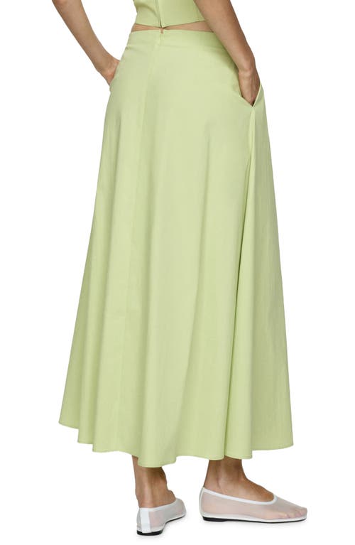 Shop Mango Flared Skirt In Pastel Green