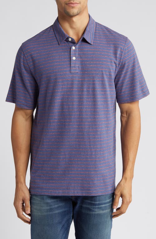 Rails Napoli Stripe Hemp & Organic Cotton Polo Blue Rose at Nordstrom,