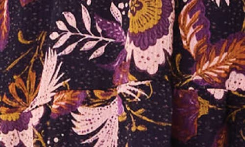 Gibsonlook Floral Long Sleeve Chiffon Babydoll Dress In Botanical Eggplant