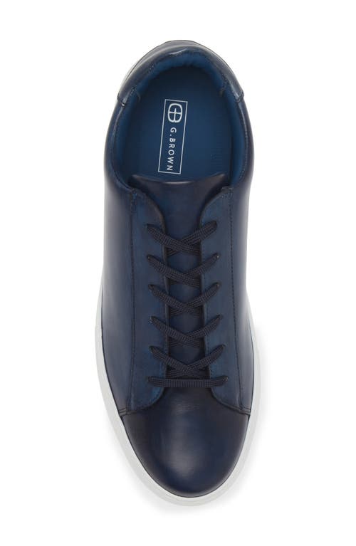 G Brown Ace Low Top Leather Sneaker In Blue