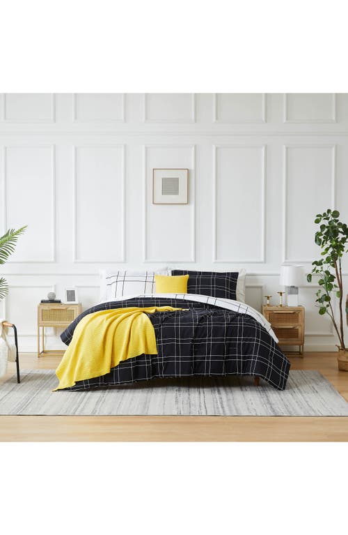 Southshore Fine Linens Urban Grid 5-piece Comforter Set In Black