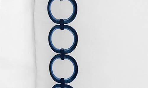 Sferra Catena Cotton Percale Euro Pillow Sham In White/ Navy