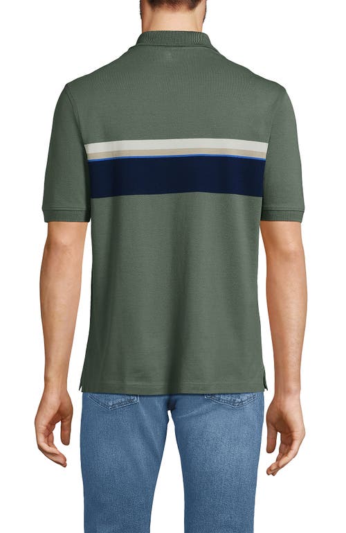 Shop Lands' End Short Sleeve Comfort-first Mesh Polo Shirt In Spruce Stripe